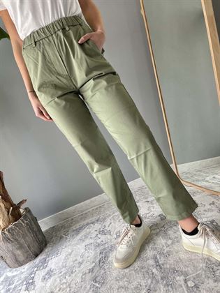 Pantalone con elastico in vita verde militare