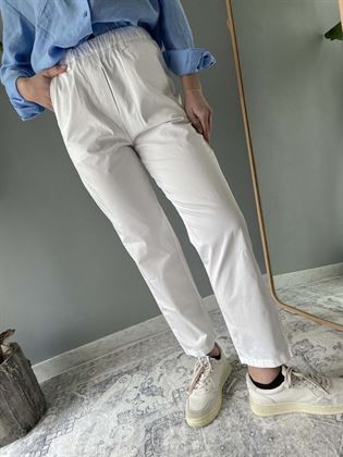 Pantalone con elastico in vita bianco