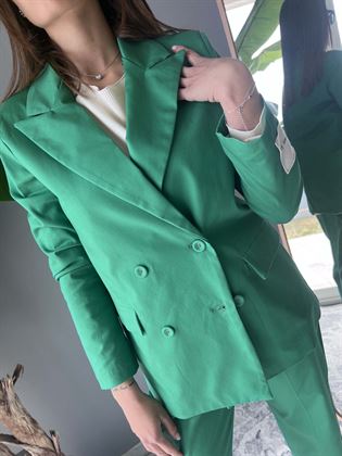 giacca verde in cotone doppiopetto