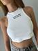 canotta cropped bianca scritta