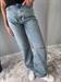 Jeans modello parigi dritto con tagli lavaggio denim
