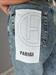 Jeans modello parigi dritto con tagli lavaggio denim