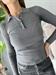 Maglia polo grigio piombo costine manica lunga