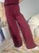 pantalone in maglia colore ribes modello palazzo con elastico in vita