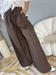 pantalone marrone cacao con elastico in vita  palazzo cotone