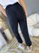 Pantalone tubolare modello carota nero con elastico in vita