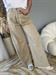 jeans beige baggy con bande laterali