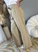 jeans beige baggy con bande laterali