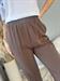 pantalone tubolare con elastico in vita marrone cioccolato