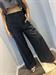 Pantalone nero in llino/viscosa con elastico dietro