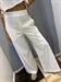 pantalone bianco in lino/viscosa palazzo con elastico dietro