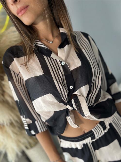 camicia fantasia in mussola di cotone