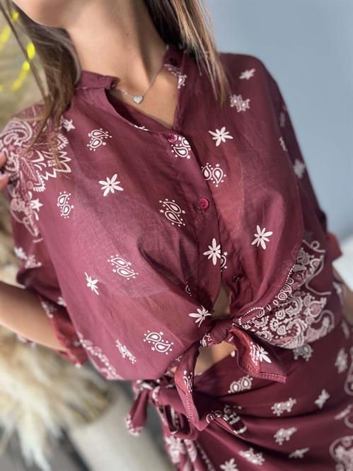 camicia coreana india fantasia  in mussola