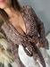 Top camicia fantasia con fiocco marrone e bianca