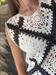 Top macrame panna e nero smanicato