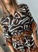 Camicia collo coreano nero beioge coccio animalier