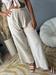 pantalone lungo burro con ricamo infondo