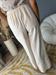 pantalone lungo burro con ricamo infondo