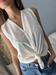 Camicia panna voile scollo v mussola cotone