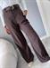Pantalone marrone cacao palazzo con cintura elastico dietro invita