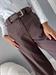 Pantalone marrone cacao palazzo con cintura elastico dietro invita