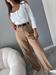 pantaloni cammello palazzo con cintura elastico dietro in vita