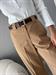 pantaloni cammello palazzo con cintura elastico dietro in vita