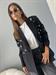 blazer nero con cabochon