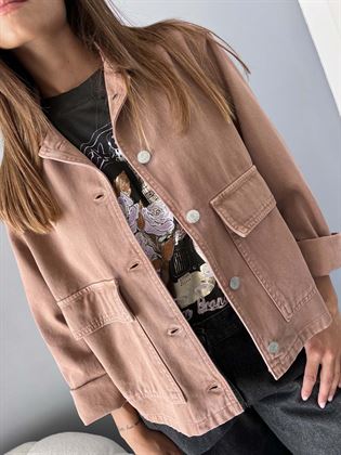 giacca jeans rosa delave