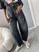 Jeans modello baloon grigio nero con rotture