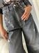 Jeans modello baloon grigio nero con rotture