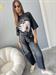 Jeans modello baloon grigio nero con rotture