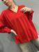 Maglia lana  scollo v rossa modello scatoletta