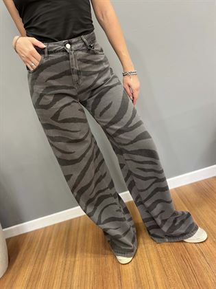 Jeans moddello ketti stampa zebrata grigio e nero