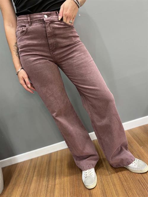 Jeans london rosa cipolla modello wide leg
