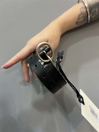 Cintura bassa 2 cm vera pelle nera