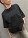 T-Shirt nera girocollo over in cotone