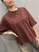  T-Shirt bordeaux girocollo over in cotone