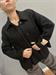 cappotto lana cachemere nero handmade colletto