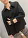 cappotto lana cachemere nero handmade colletto