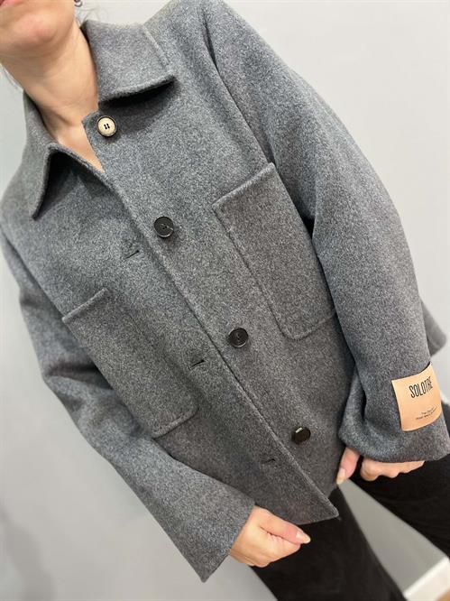cappotto grigio antracite lana cachmere con colletto