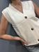 Maglia cardigan gilet bottoni panna viscosa