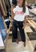 T-Shirt bianca stampa a la mer scritta rossa