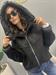 Cappotto modello bomber handmade nero lana con cappuccio staccabile