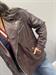 chiodo burgundy vera pelle con cerniera