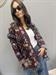 cardigan frange ricamato base burgundy con fiori turchese beige