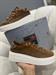SNEAKERS  TABACCO IN VERA PELLE CAMOSCIO CON CIONDOLI STAMPA ANIMALIER