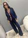 cardigan blu con riga  e bottoni in viscosa