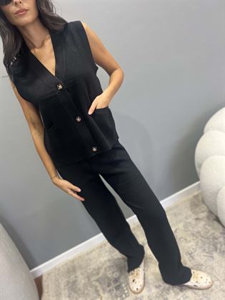 Pantalone palazzo magliana viscosa nero