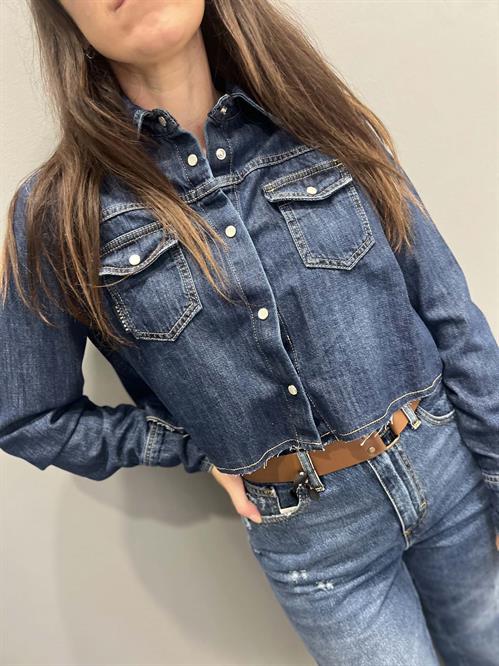 camicia crop in denim tagio vivo